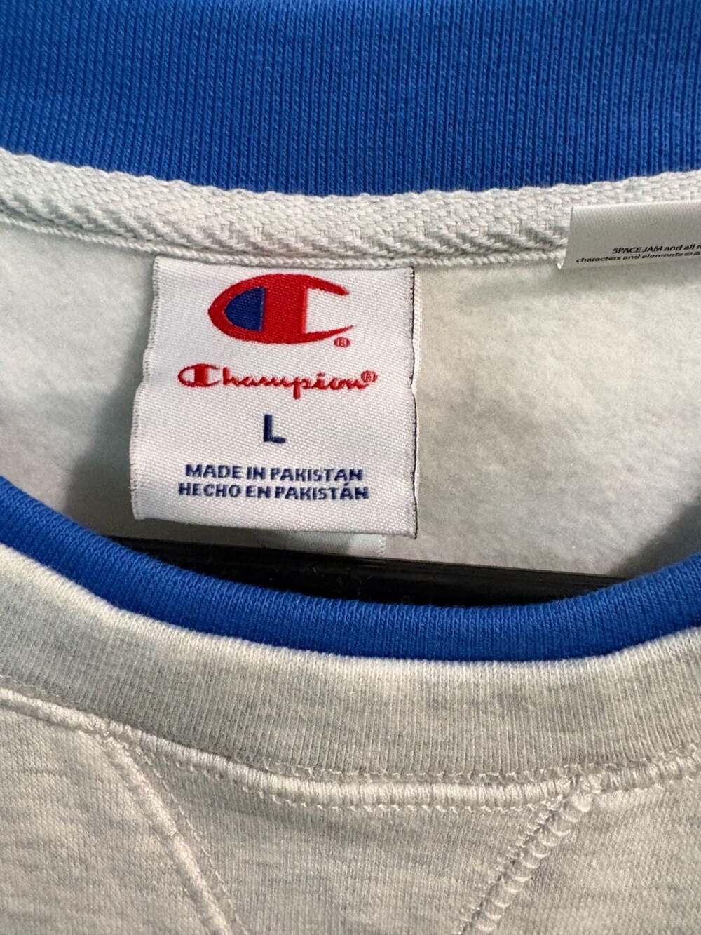 Champion Space Jam Sweatshirt Size L Gray Pullover - Picture 7 of 9